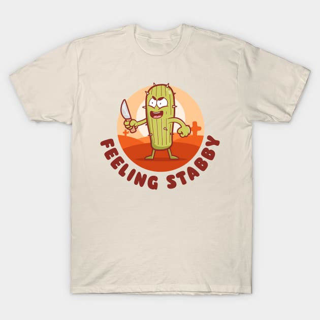 Feeling stabby cactus (on light colors) T-Shirt by Messy Nessie